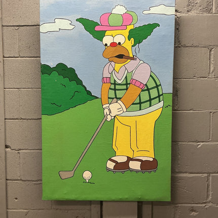 Krusty The Clown Golfing Stango Painting - GT - Wholesale.com