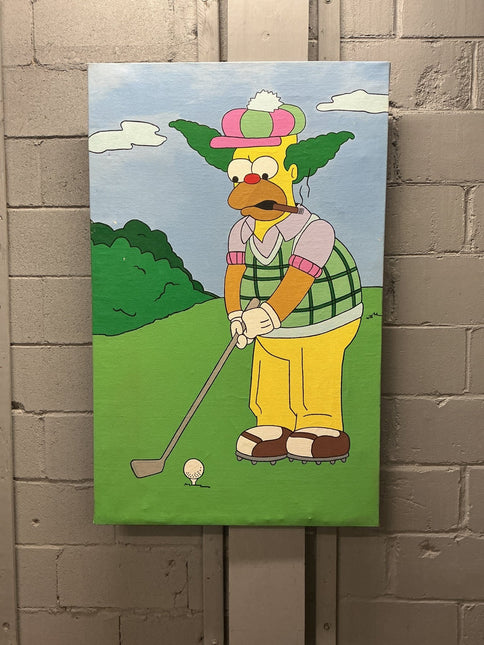 Krusty The Clown Golfing Stango Painting - GT - Wholesale.com