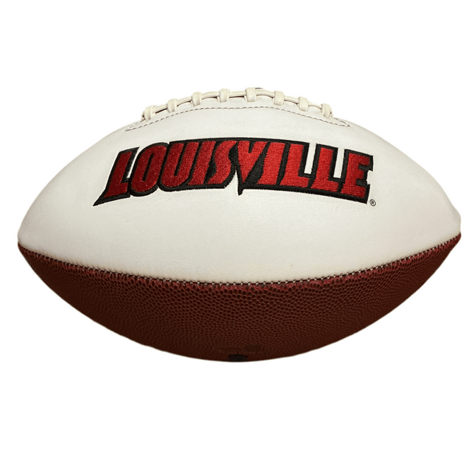 Louisville Cardinals Rawlings Jarden Sports NCAA Signature Autograph White Panel Football - Deflated - GT - Wholesale.com