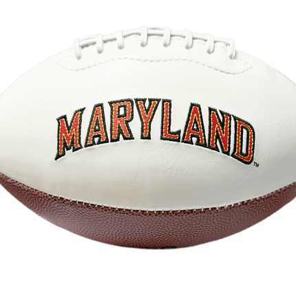 Maryland Terrapins Rawlings Jarden Sports NCAA Signature Autograph White Panel Football - Deflated