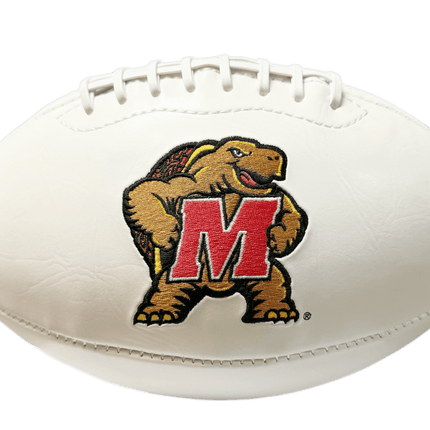 Maryland Terrapins Rawlings Jarden Sports NCAA Signature Autograph White Panel Football - Deflated
