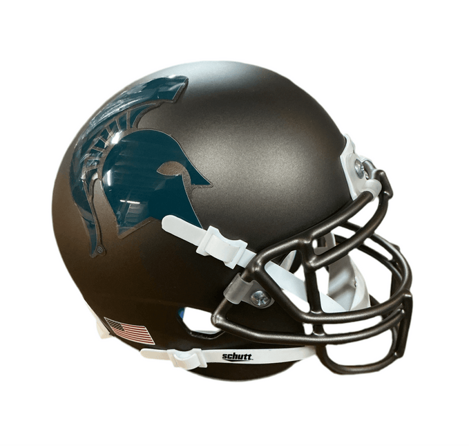 Michigan State Spartans Matte Black Schutt Mini Authentic NCAA Helmet - GT - Wholesale.com