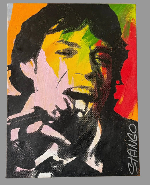 Mick Jagger Stango Painting 35 in x 25in x 1 in - GT - Wholesale.com