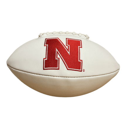 Nebraska Cornhuskers Rawlings Jarden Sports NCAA Signature Autograph White Panel Football - Deflated - GT - Wholesale.com