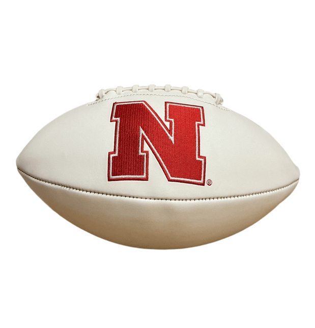 Nebraska Cornhuskers Rawlings Jarden Sports NCAA Signature Autograph White Panel Football - Deflated - GT - Wholesale.com