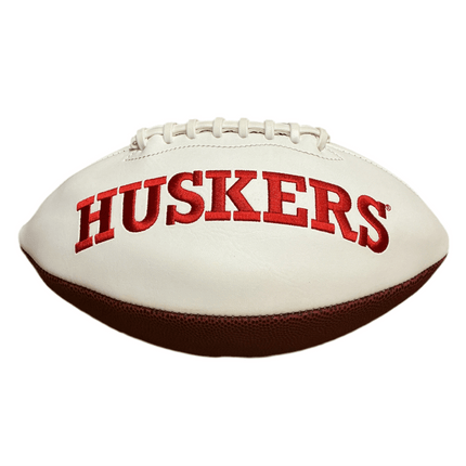 Nebraska Cornhuskers Rawlings Jarden Sports NCAA Signature Autograph White Panel Football - Deflated - GT - Wholesale.com