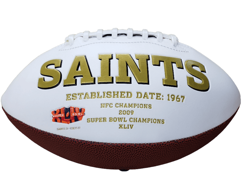 New Orleans Saints Rawlings Jarden Sports NFL Team Signature Autograph White Panel Football - GT - Wholesale.com