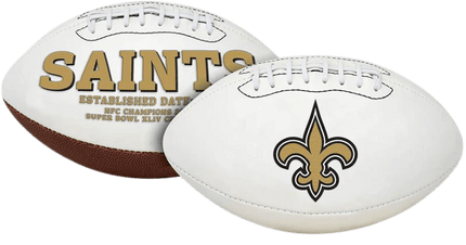 New Orleans Saints Rawlings Jarden Sports NFL Team Signature Autograph White Panel Football