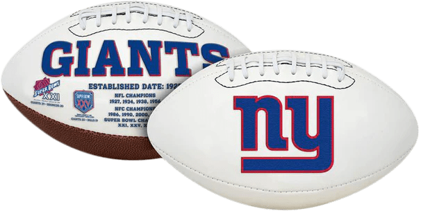New York Giants Rawlings Jarden Sports NFL Team Signature Autograph White Panel Football