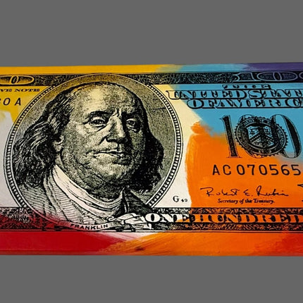 One Hundred Dollar Bill 1 Stango Painting 40 in x 17 1/2 in x 1 in - GT - Wholesale.com
