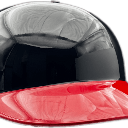 Rawlings Full Size Authentic Batting Helmet Black with Red Brim No Ear Flaps