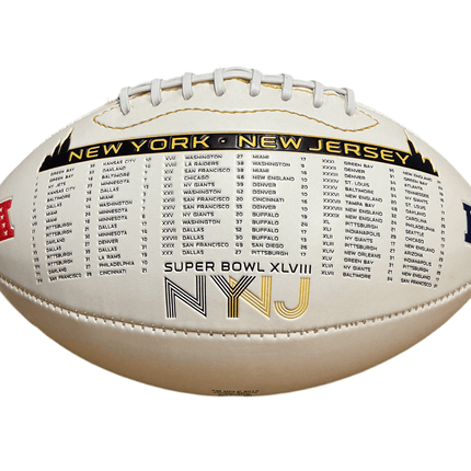 Super Bowl 48 XLVIII Rawlings Jarden Sports NFL Team Signature Autograph White Panel Football - GT - Wholesale.com