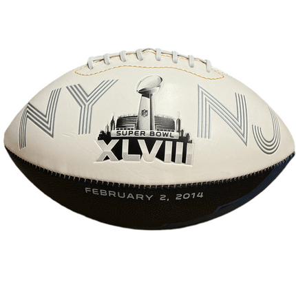 Super Bowl 48 XLVIII Rawlings Jarden Sports NFL Team Signature Autograph White Panel Football - GT - Wholesale.com