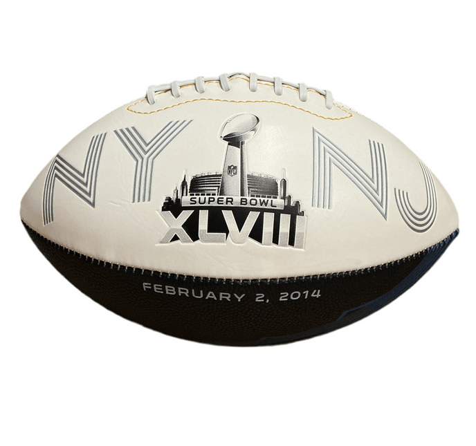 Super Bowl 48 XLVIII Rawlings Jarden Sports NFL Team Signature Autograph White Panel Football - GT - Wholesale.com