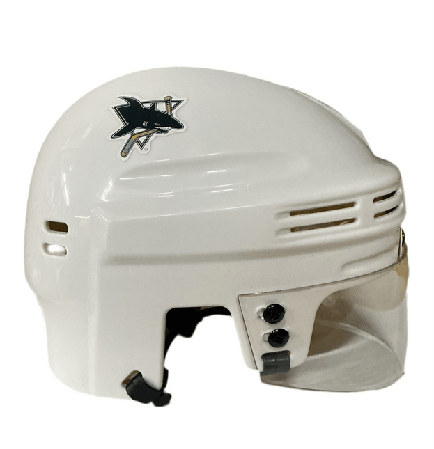 San Jose Sharks T/B SportStar NHL Hockey Player Mini Helmet - White - GT - Wholesale.com