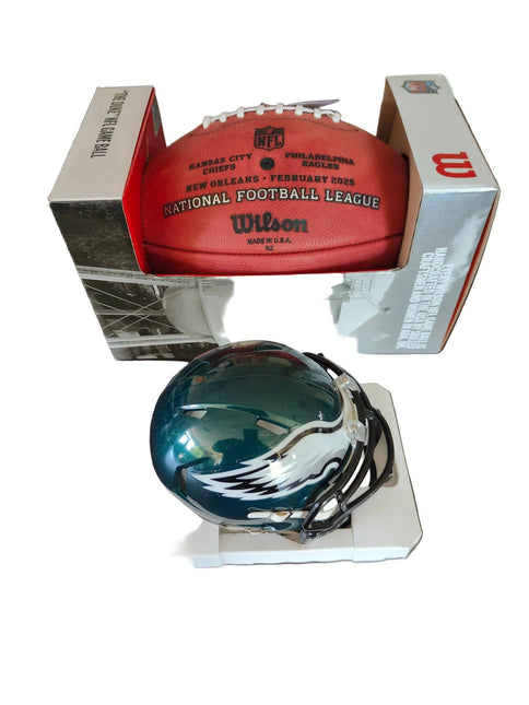 Super Bowl 59 Champ Football + Super Bowl Champ Mini Helmet - GT - Wholesale.com