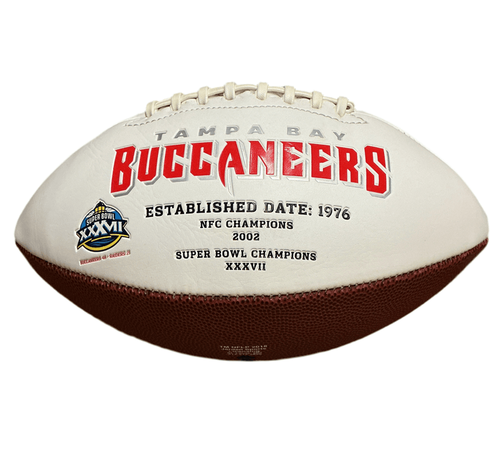 Tampa Bay Buccaneers Rawlings Jarden Sports NFL Team Signature Autograph White Panel Football (One SB) - GT - Wholesale.com