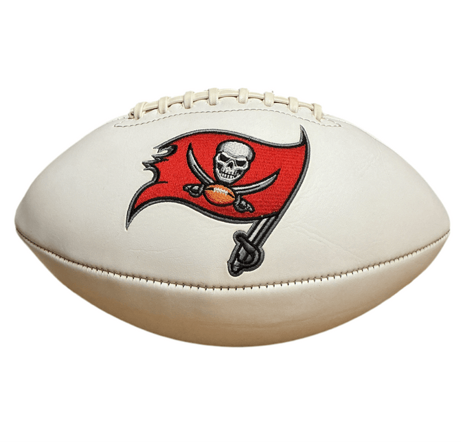 Tampa Bay Buccaneers Rawlings Jarden Sports NFL Team Signature Autograph White Panel Football (One SB) - GT - Wholesale.com