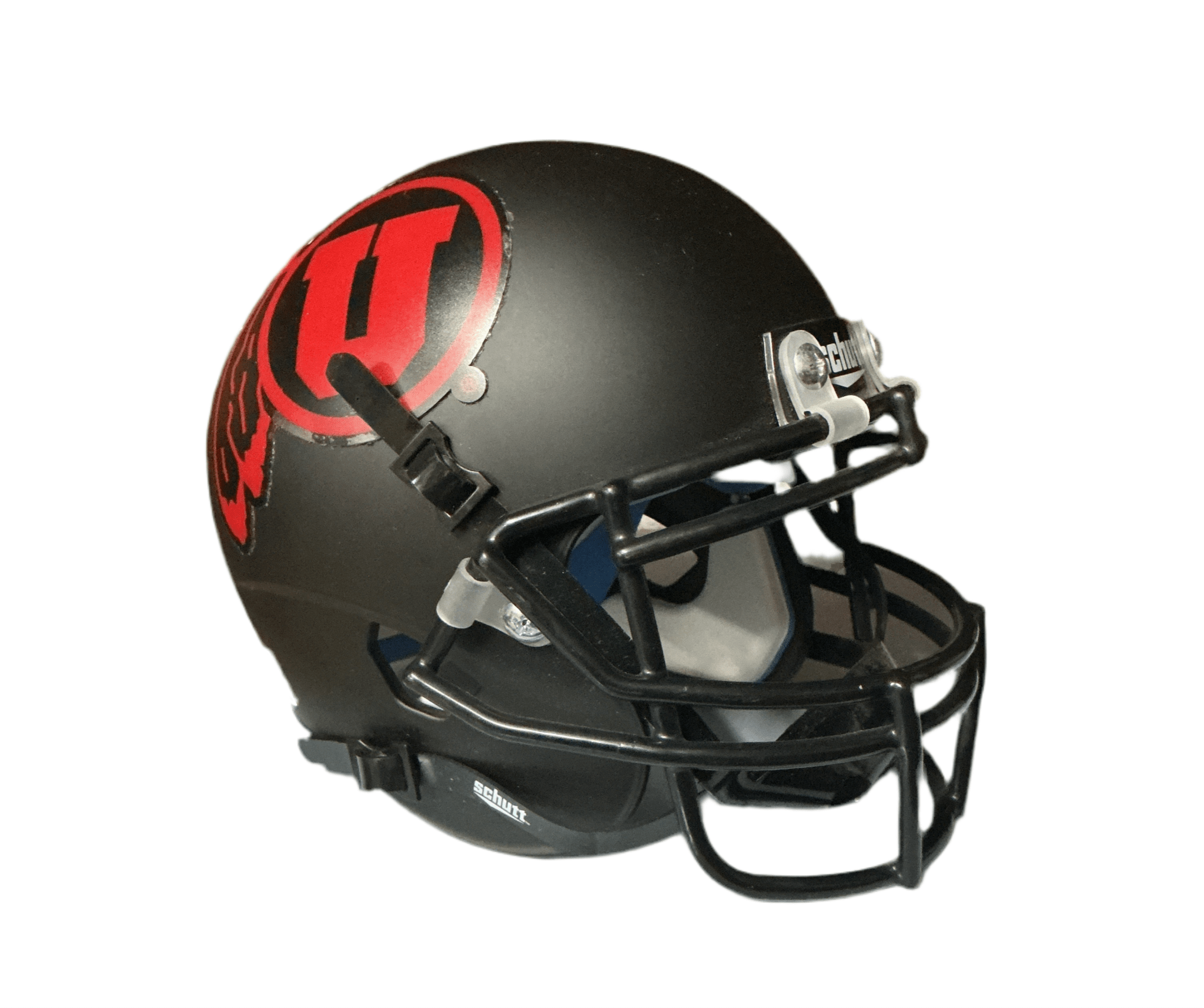 Utah Utes Matte Black Schutt NCAA College Football Authentic Mini Helm –