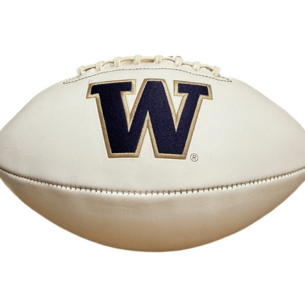 Washington Huskies Rawlings Jarden Sports NCAA Signature Autograph White Panel Football - Deflated - GT - Wholesale.com