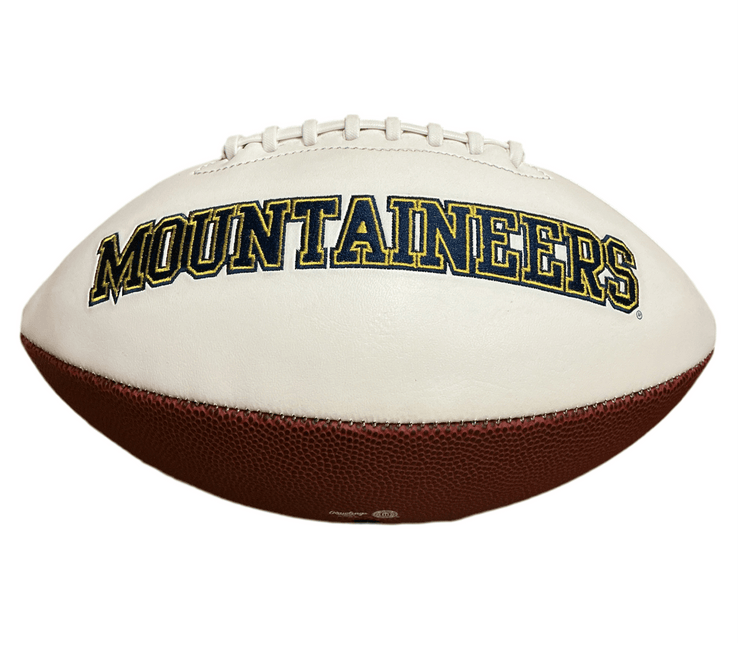West Virginia Mountaineers Rawlings Jarden Sports NCAA Signature Autograph White Panel Football - Deflated - GT - Wholesale.com