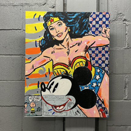 Wonder Woman and Mickey Mouse Stango Painting - GT - Wholesale.com
