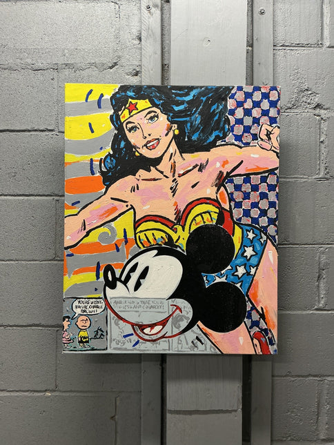 Wonder Woman and Mickey Mouse Stango Painting - GT - Wholesale.com