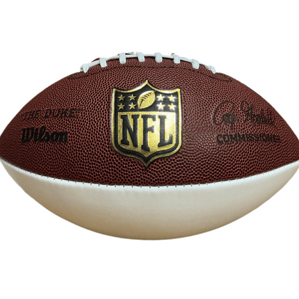 Wilson “The Duke” Gold Logo Replica NFL Official Size Game Football - GT - Wholesale.com