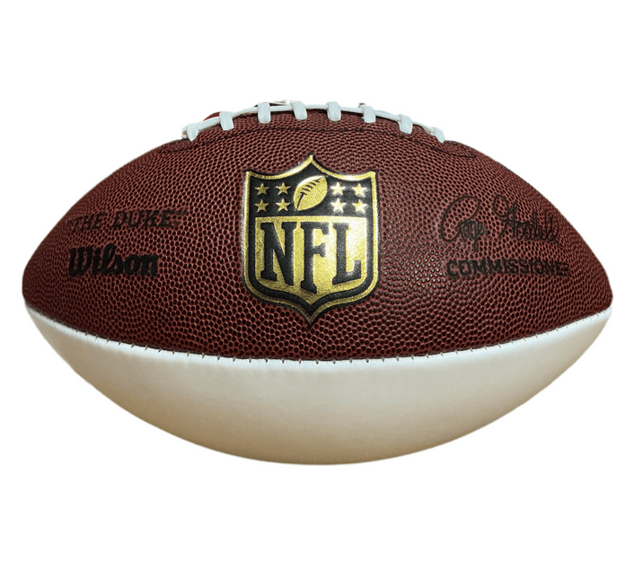 Wilson “The Duke” Gold Logo Replica NFL Official Size Game Football - GT - Wholesale.com